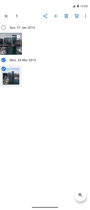 Press the required pictures or video clips.