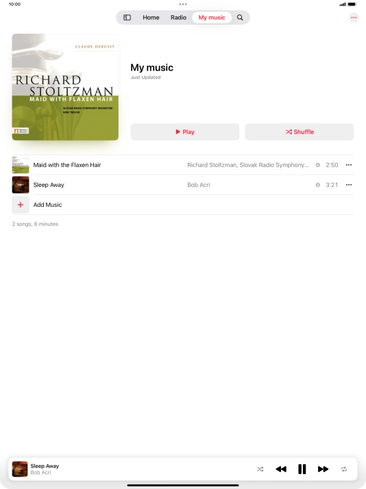 Press the song title.