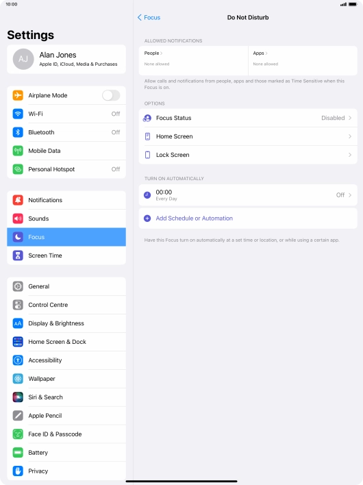 Press People and follow the instructions on the screen to select which contacts you would like to receive calls and notifications from when Do Not Disturb is turned on. Press People and follow the instructions on the screen to select which contacts you would like to receive calls and notifications from when Do Not Disturb is turned on.