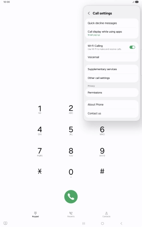 Press Supplementary services.