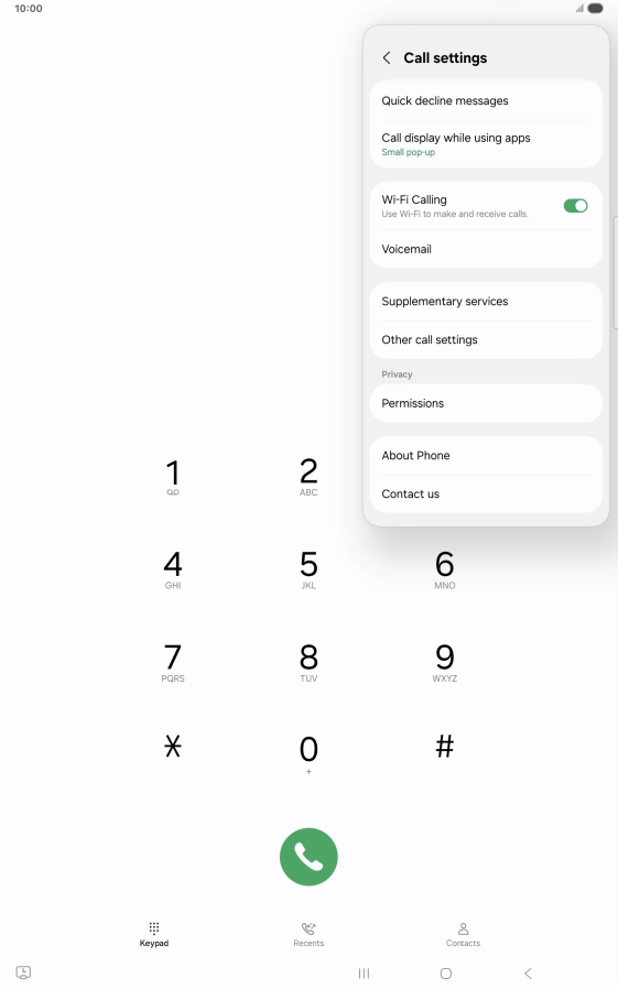 Press Supplementary services.