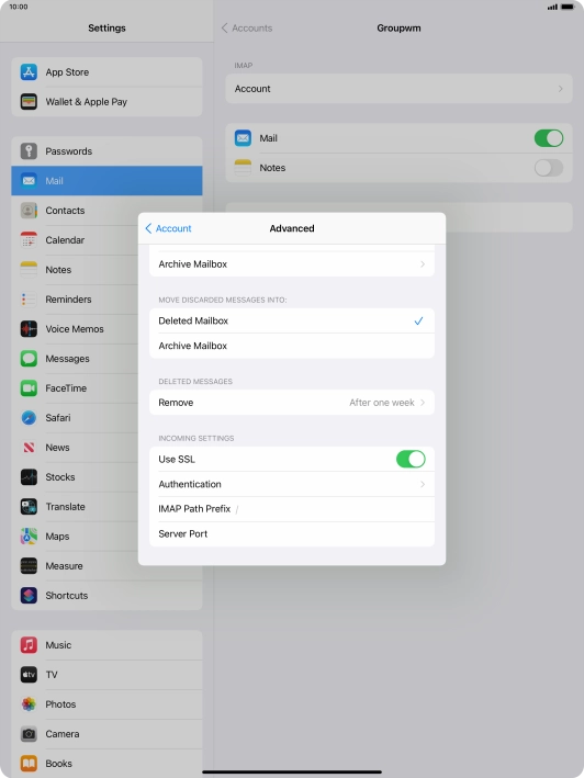 Press the indicator next to 