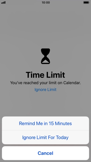 Press the required setting.