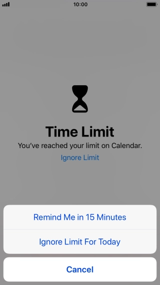 Press the required setting.