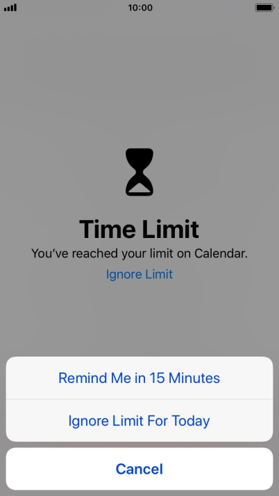 Press the required setting.