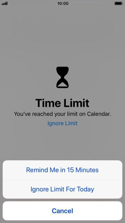 Press the required setting.