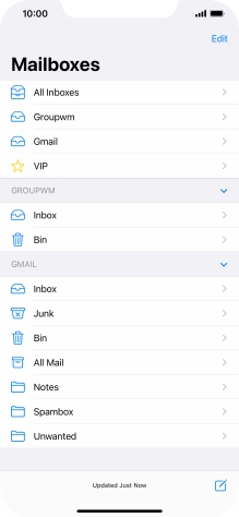 Press the required email account.