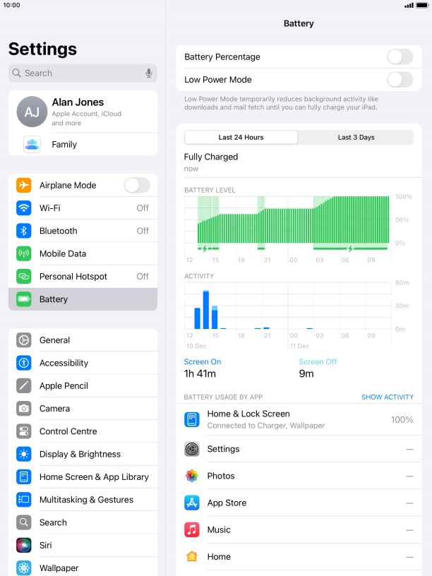 Press the indicator next to 