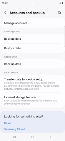 Press Manage accounts.