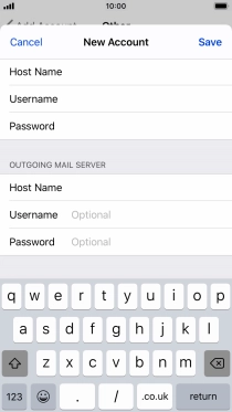 Press Username and key in the username for your email account. Please note that if you're using Vodafone's outgoing server, leave the username field empty.