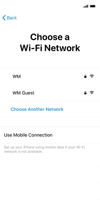 Press the required Wi-Fi network.