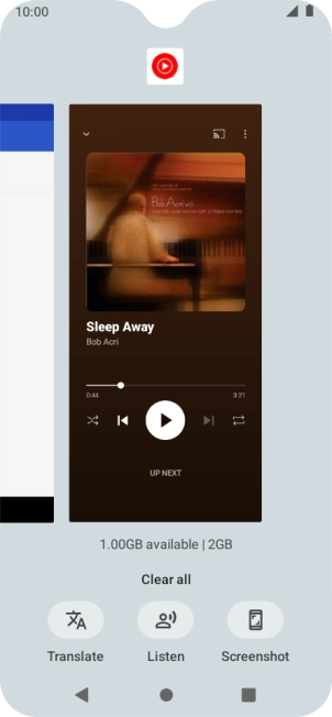 To end one running application, slide your finger upwards on the required application.