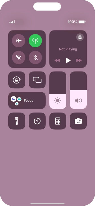 Press the flight mode icon to turn the function on or off.