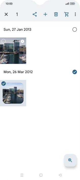Press the required picture or video clip.