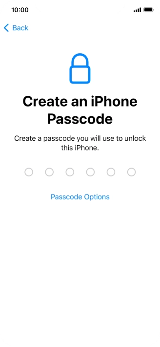 Press Passcode Options.