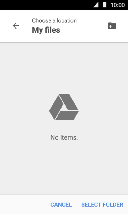 Press SELECT FOLDER.