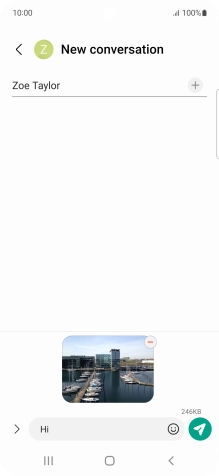 Press the send icon when you've finished your picture message.