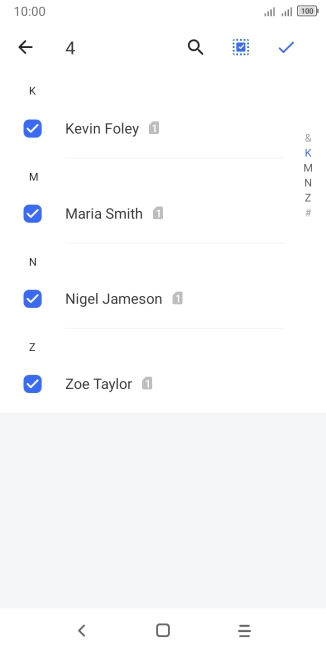 Press the confirm icon.