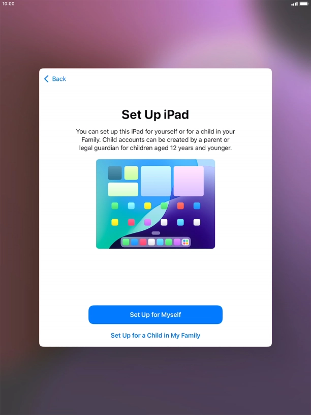 Press Set Up for Myself. Press Set Up for Myself.