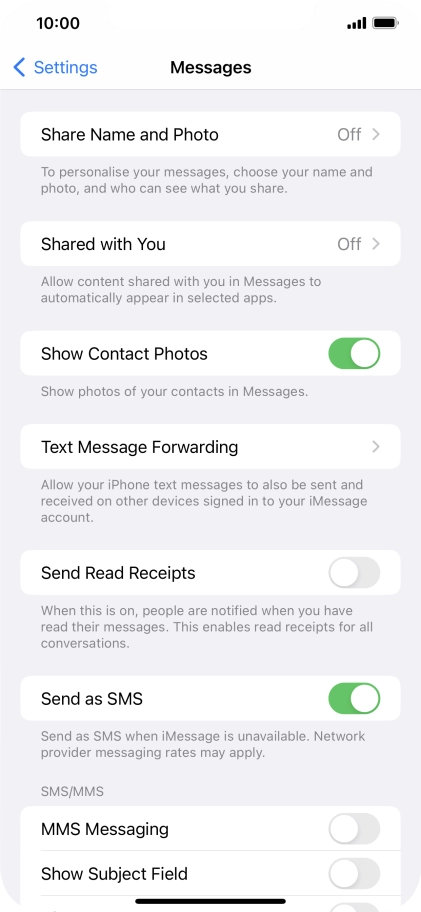 Press the indicator next to 