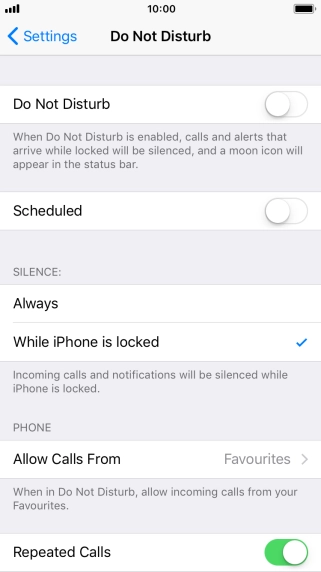 Press the indicator next to 