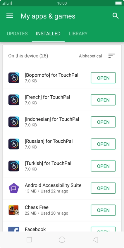 Press the required app.