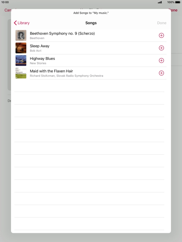 Go to the required category and press the required audio file.