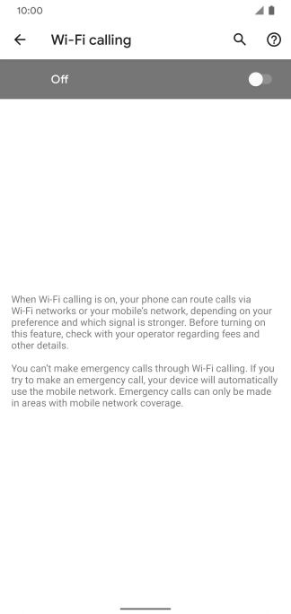 Press the indicator to turn the function on or off.