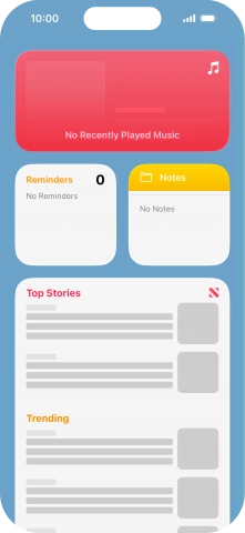 Slide your finger up or down on the screen to see more widgets.