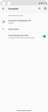 Press the required account.