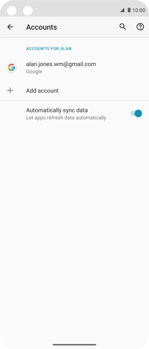 Press the required account.