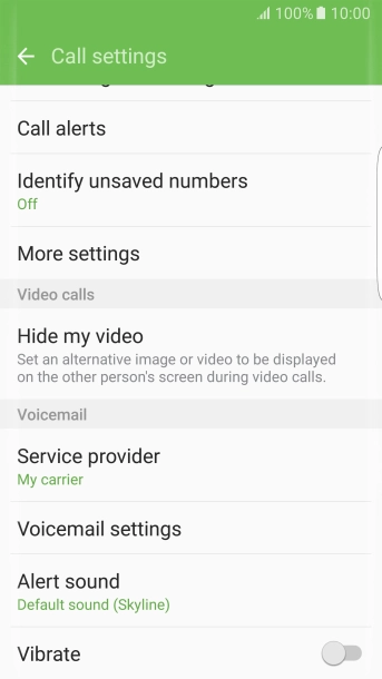 Press Voicemail settings.