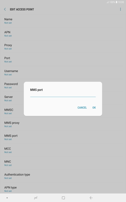 Key in 8080 and press OK.