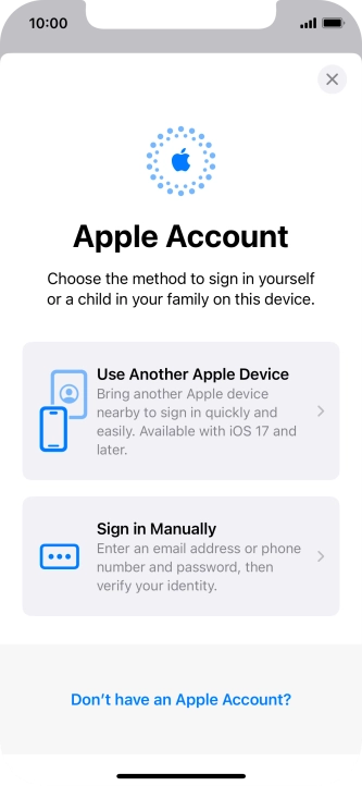 Press Sign in Manually.