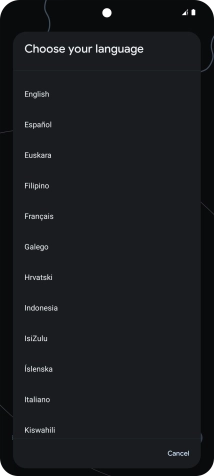 Press the required language.