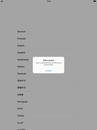 If your SIM is locked, press Unlock.