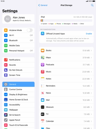 Press the required app.