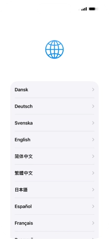 Press the required language.