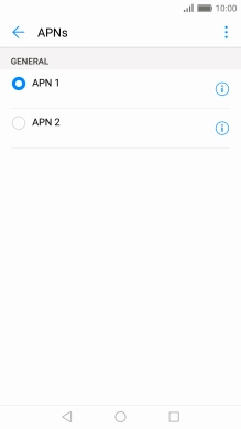 Press the field next to the required data connection to activate it.