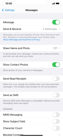 Press the indicator next to 