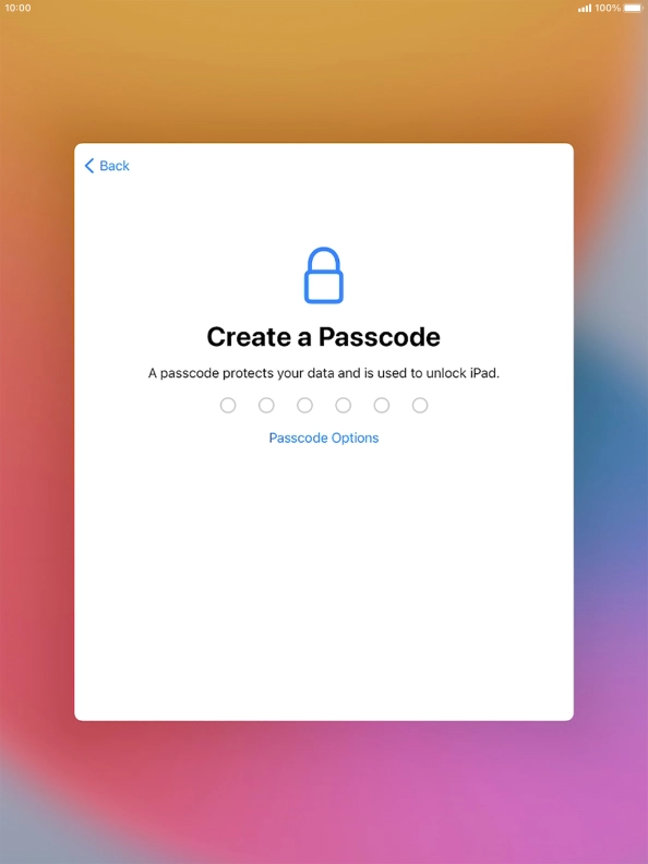 Press Passcode Options.