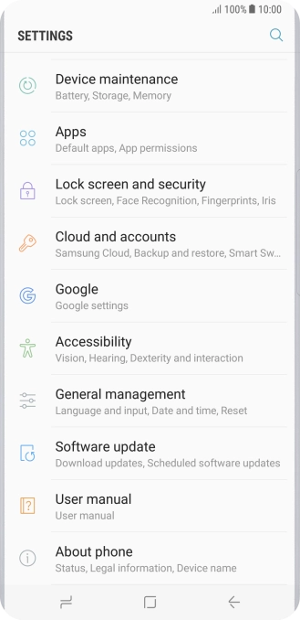 Press Cloud and accounts.