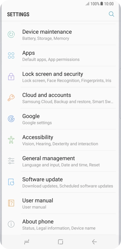 Press Cloud and accounts.