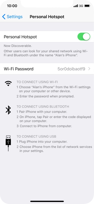 Press Wi-Fi Password and key in the required password.
