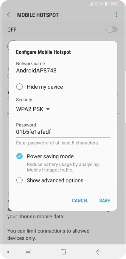 Press SAVE. Press SAVE.