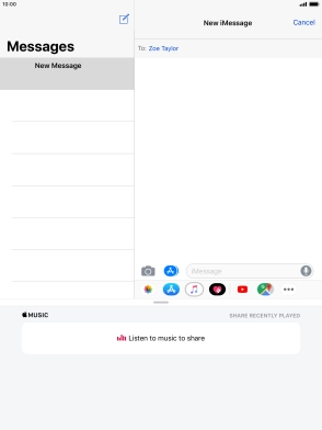You can also send pictures, video clips, audio files and different effects in your iMessage. Follow the instructions on the screen to send your iMessage with the required content.