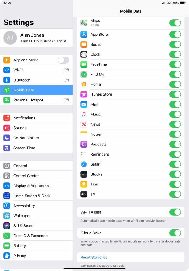 Press the indicator next to 