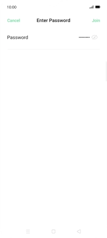 Key in the password for the Wi-Fi network and press Join.