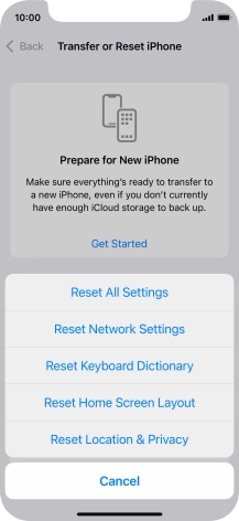 Press Reset All Settings.