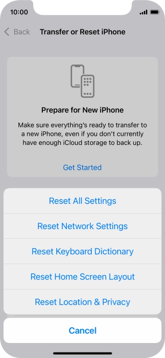 Press Reset All Settings.
